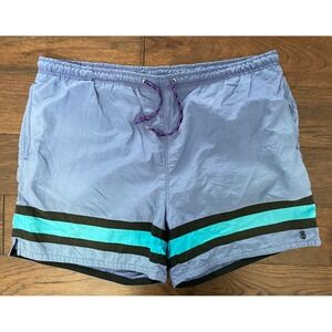 Vtg Bill Blass Swim Trunks Striped‎ Mesh Lined Drawstring Mens XL